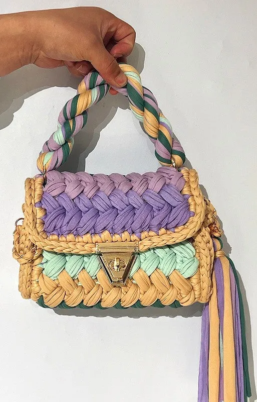 Boho Chic Colorful Crochet Mini Handbag