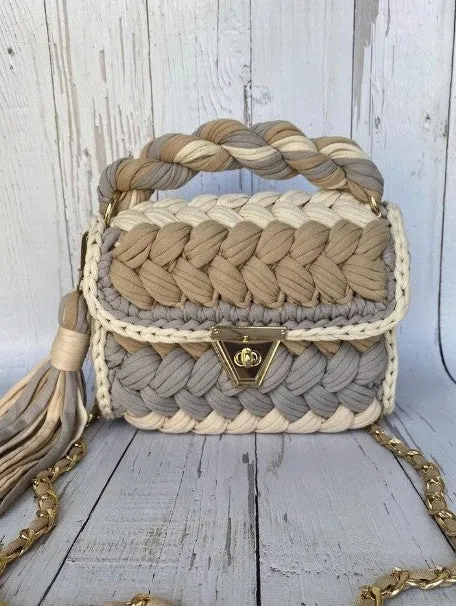 Boho Chic Colorful Crochet Mini Handbag