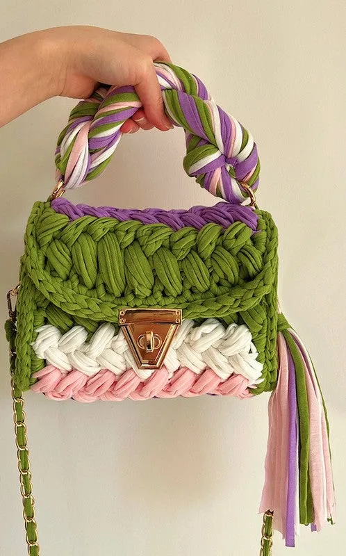 Boho Chic Colorful Crochet Mini Handbag