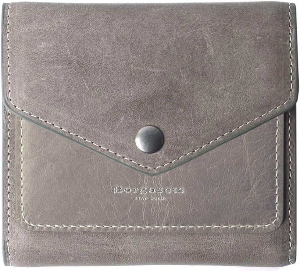 Borgasets Small Wallet for Women Genuine Leather RFID Blocking Card Holder Organizer Pocket Compact Bifold Ladies Mini Purse