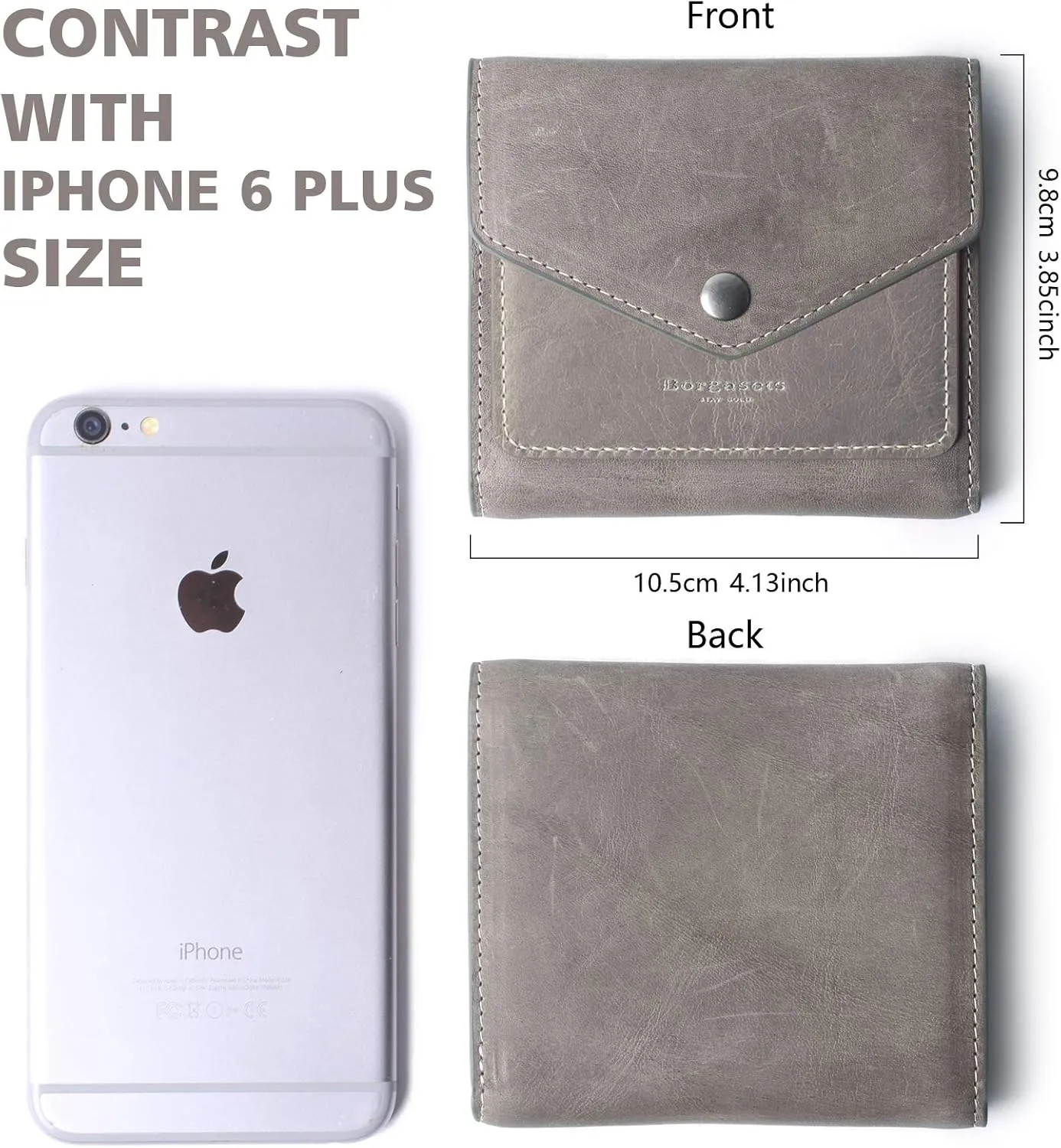 Borgasets Small Wallet for Women Genuine Leather RFID Blocking Card Holder Organizer Pocket Compact Bifold Ladies Mini Purse