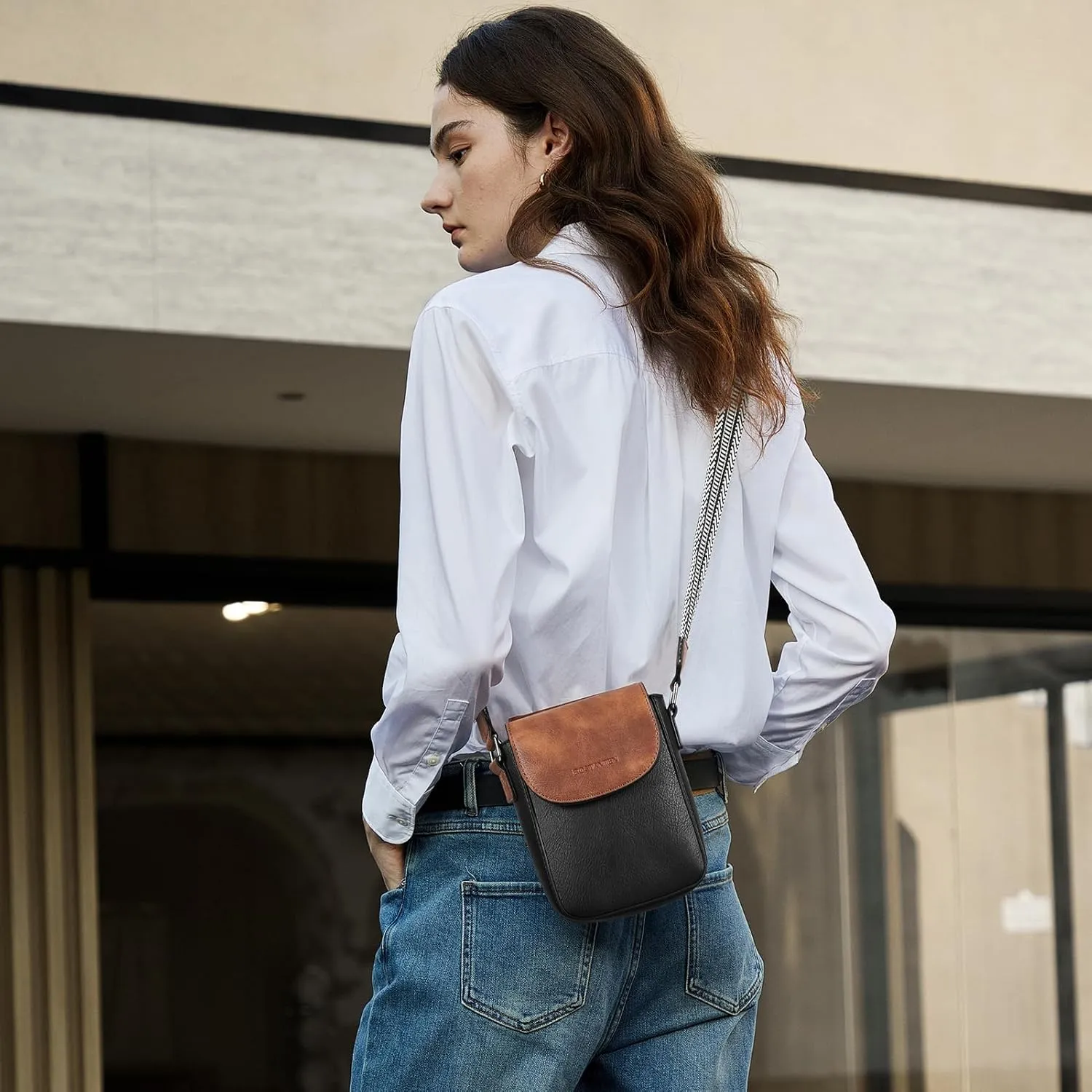 BOSTANTEN Small Crossbody Bags for Women Cell Phone Purse Leather Wallet Handbags with Card Slots