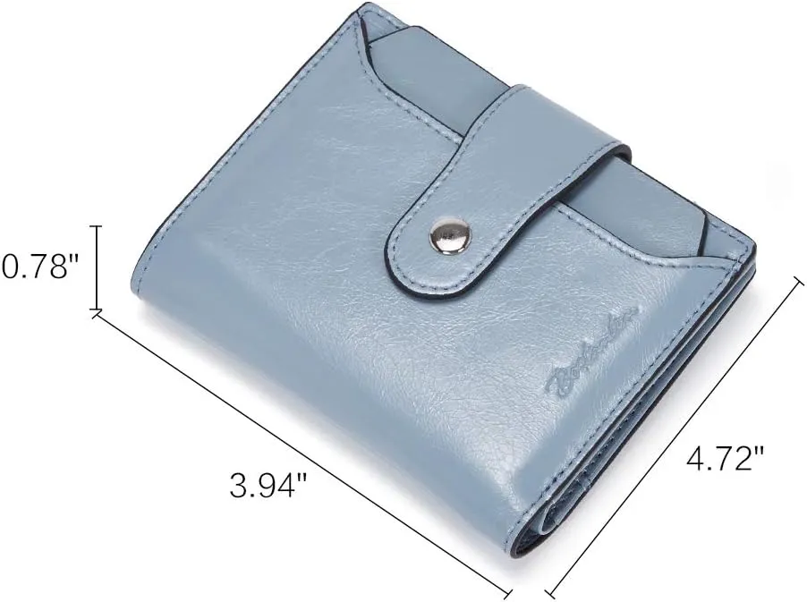 BOSTANTEN Women Leather Wallet RFID Blocking Small Bifold Zipper Pocket Wallet Card Case Purse with ID Window