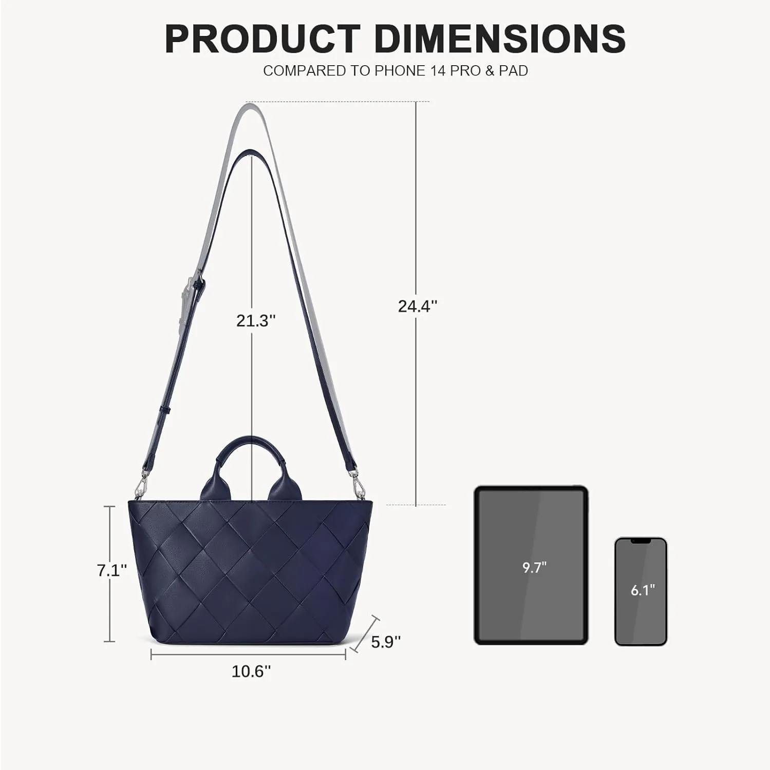 BOSTANTEN Woven Tote Bag for Women Top Handle Purses and Handbags Shoulder Crossbody Purse With Zipper
