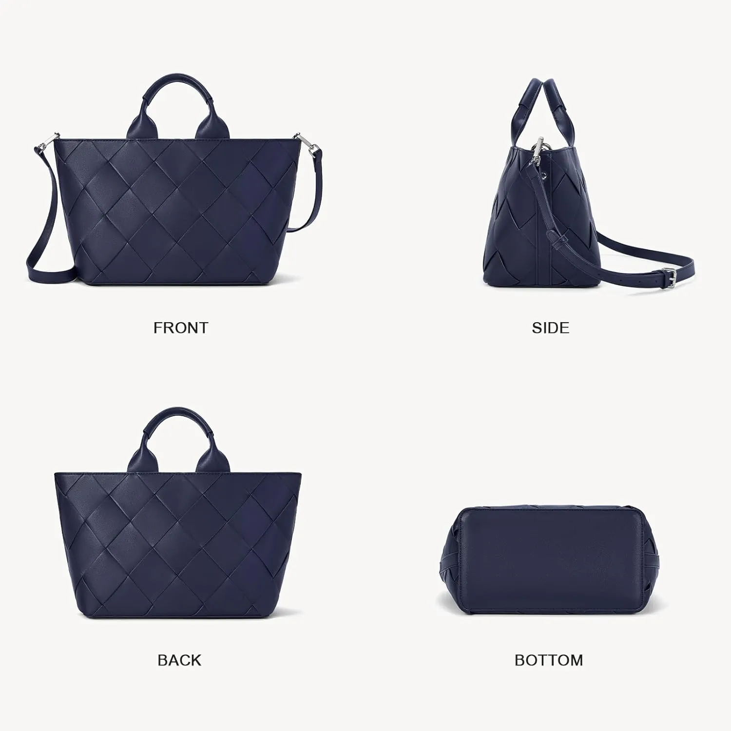 BOSTANTEN Woven Tote Bag for Women Top Handle Purses and Handbags Shoulder Crossbody Purse With Zipper