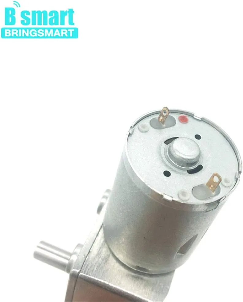 BRINGSMART 12V 3rpm DC Worm Gear Motor 25kg.cm High Torque Mini Turbine Worm Reducer Motor Self-Locking Micro Gear Motor Reversible (JGY-370 12V 3rpm)