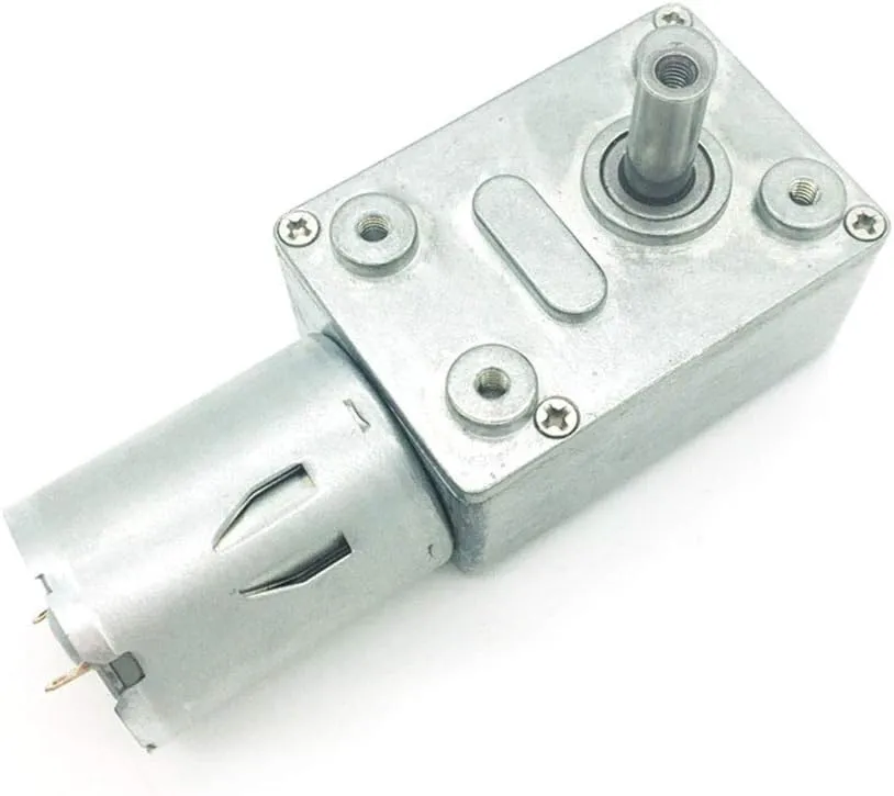 BRINGSMART 12V 3rpm DC Worm Gear Motor 25kg.cm High Torque Mini Turbine Worm Reducer Motor Self-Locking Micro Gear Motor Reversible (JGY-370 12V 3rpm)