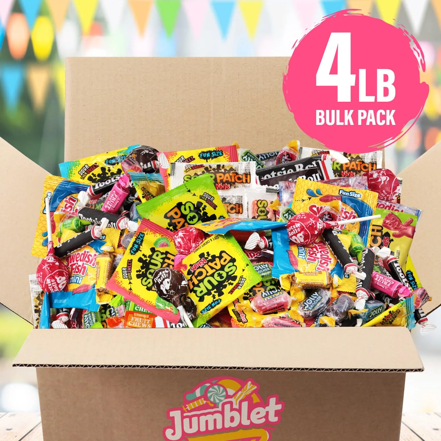 Bulk Candy Mix Variety Pack - Individually Wrapped Assorted Sweets for Party Favors, Candy Buffets, Goodie Bags, Gifting, and Office Treats (4Lb Bag)