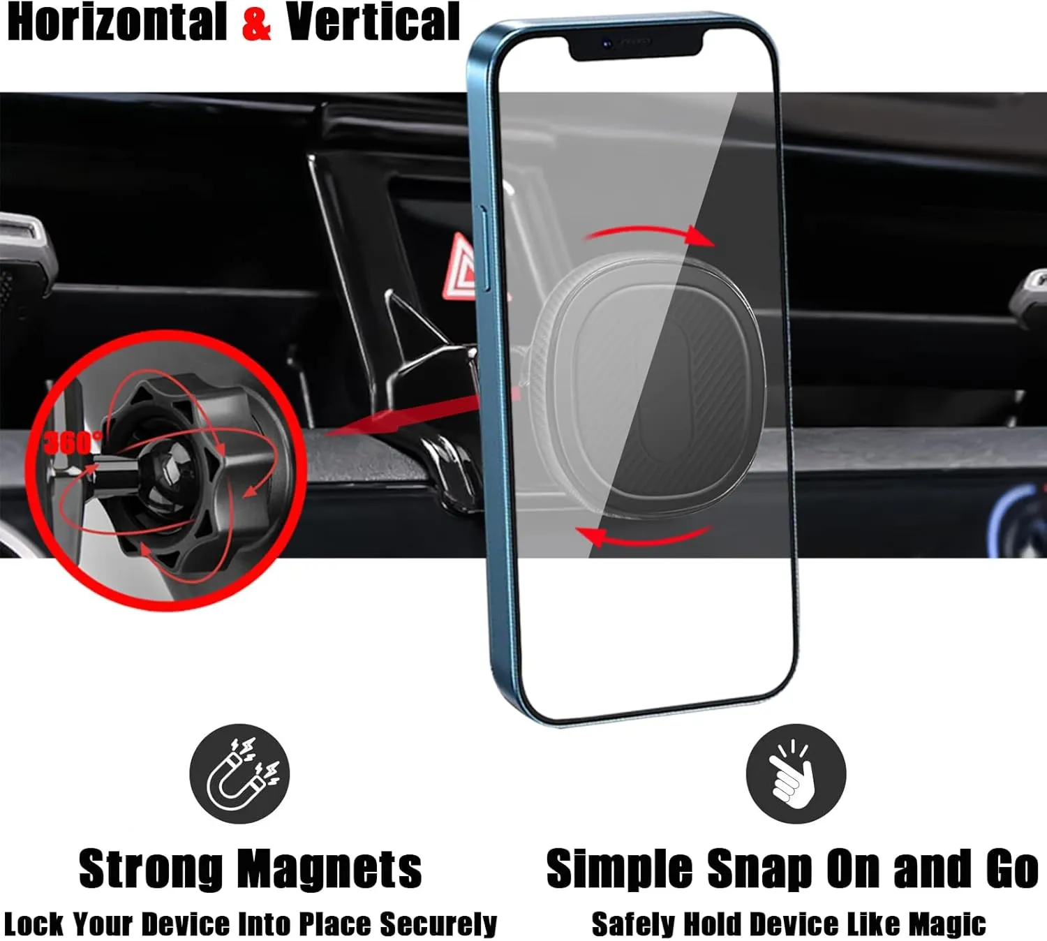 Car Phone Holder, Car Mount, for Toyota Corolla 2024 2023 2022 2021 2020, Air Vent Phone Stand, Auto Dashboard, Sticker Free Magnetic Navigation Bracket, for All Smartphone (Not Fit 2019-2012)