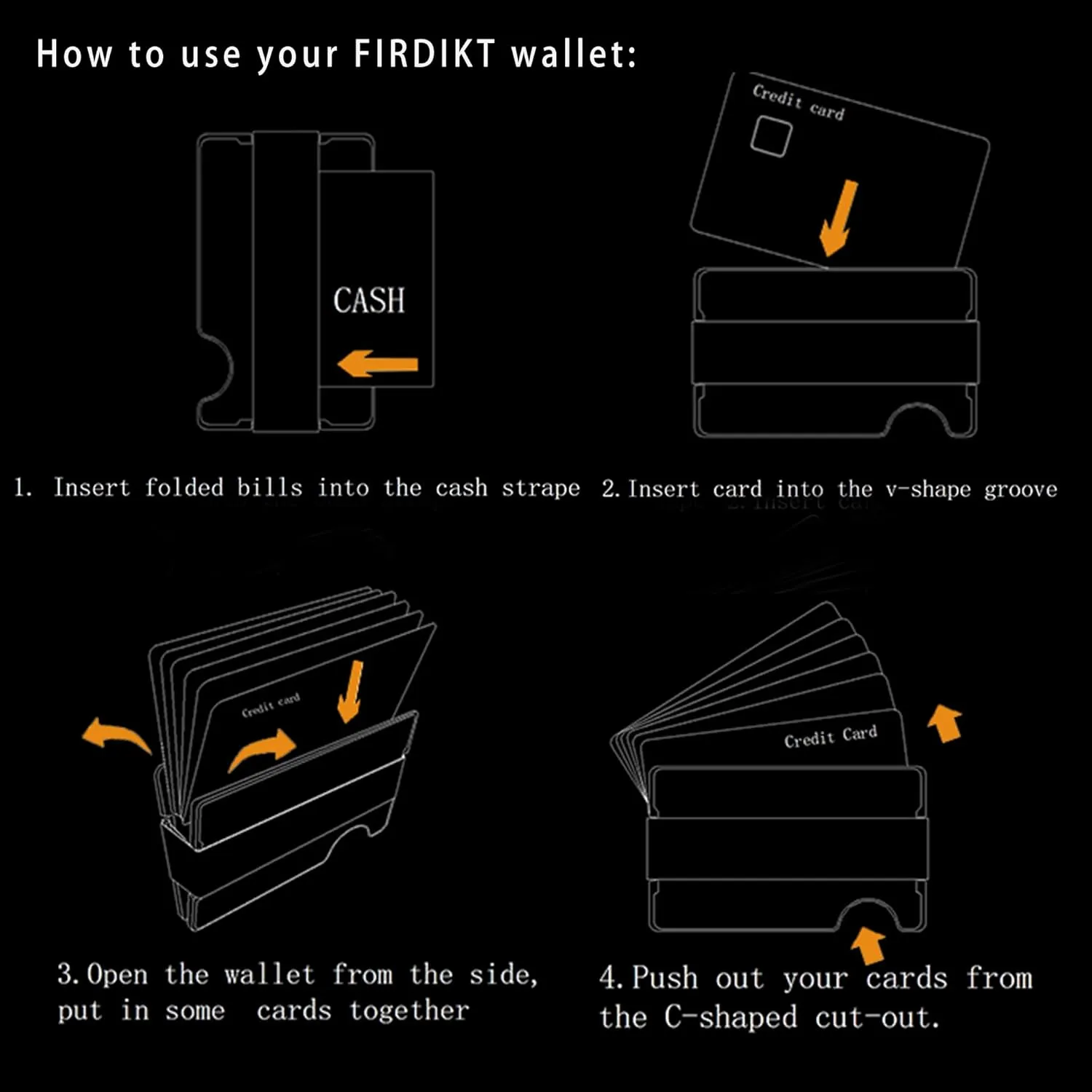 Carbon Fiber Minimalist Wallet for Men Credit Card Holder Money Clip & Cash Strap Slim RFID Mens Wallets,Resin Natural Walnut Wood, Unique Pattern