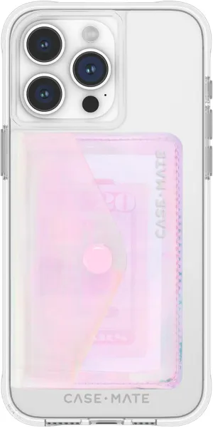 Case-Mate Soap Bubble Slim Magnetic Wallet/Card Holder for iPhone [Holds up to 5 Cards] Detachable Snap Closure Magnetic Phone Wallet for iPhone 16 Pro Max /15 Pro/14/13 - Iridescent
