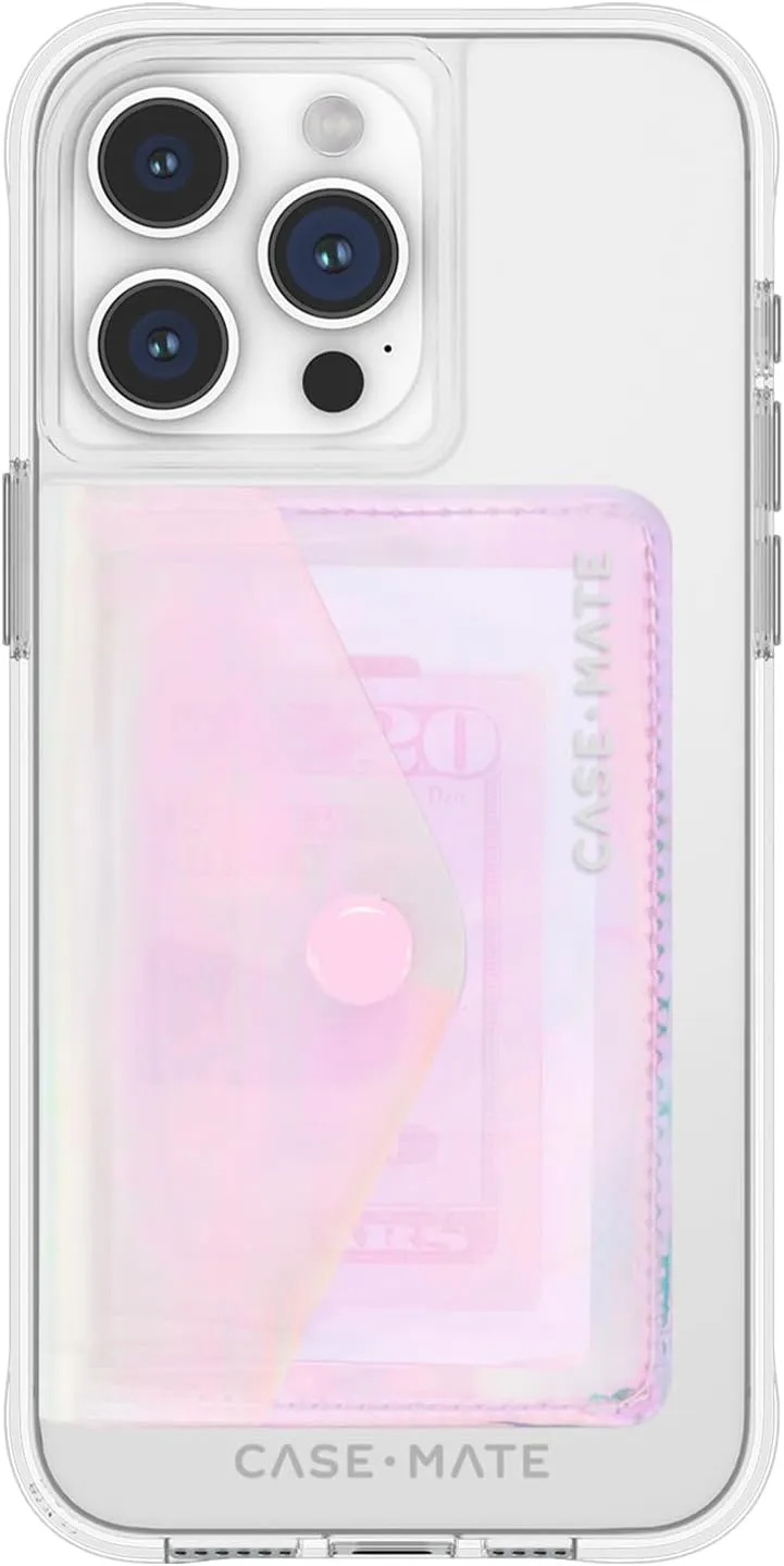 Case-Mate Soap Bubble Slim Magnetic Wallet/Card Holder for iPhone [Holds up to 5 Cards] Detachable Snap Closure Magnetic Phone Wallet for iPhone 16 Pro Max /15 Pro/14/13 - Iridescent