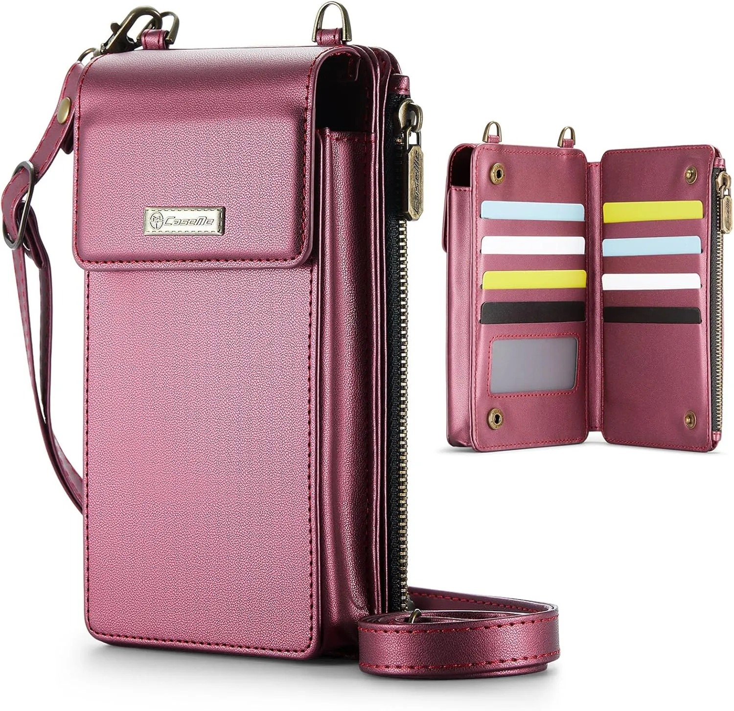 CaseMe Small Crossbody Cell Phone Bag for Women, RFID Blocking Shoulder Handbag Strap Wallet Purse with Card Slots