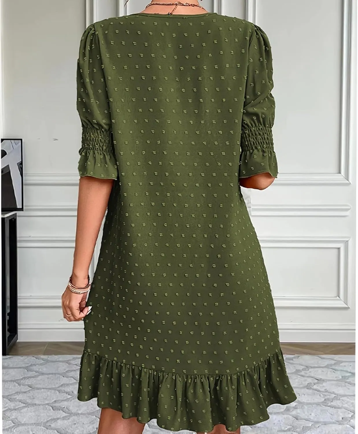 Casual Dresses for Women, Ruffle Spring Dresses 2025 Flowy Beach Cute Tiered Mini Dress Going Out Date Night