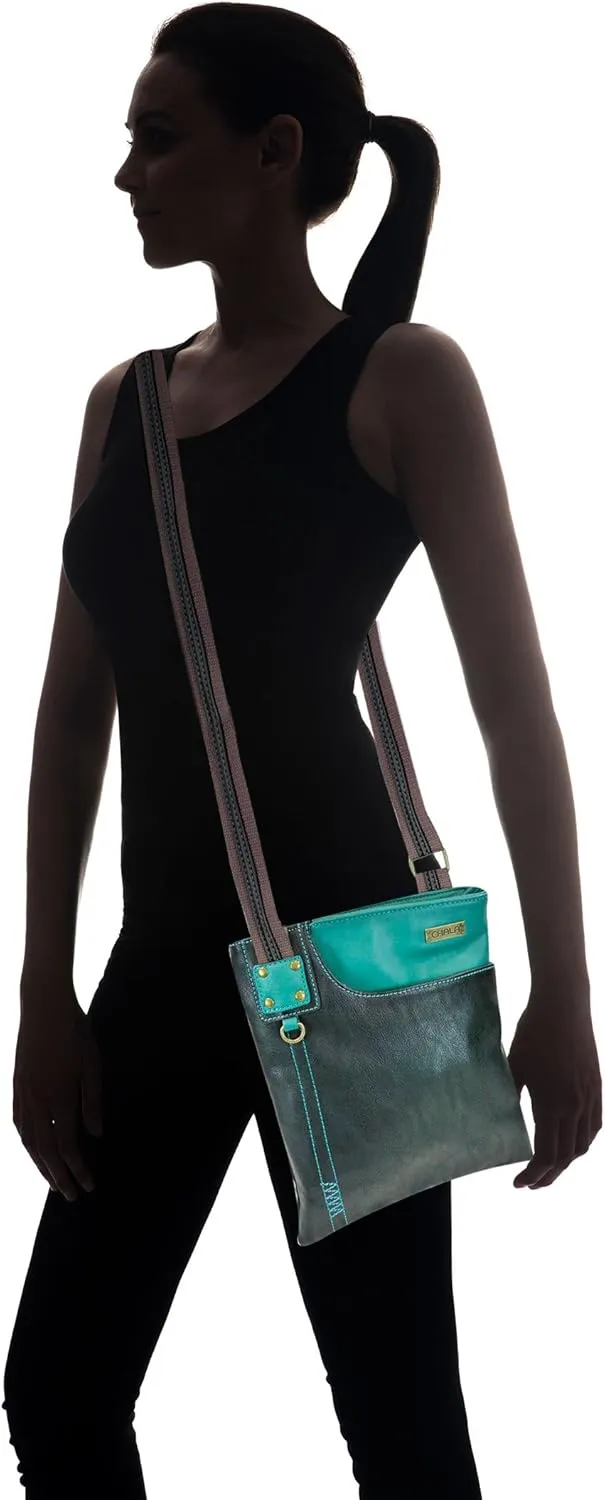 Chala Cross Body Swing Messenger Bag and Double Zip Wallet Gift Set
