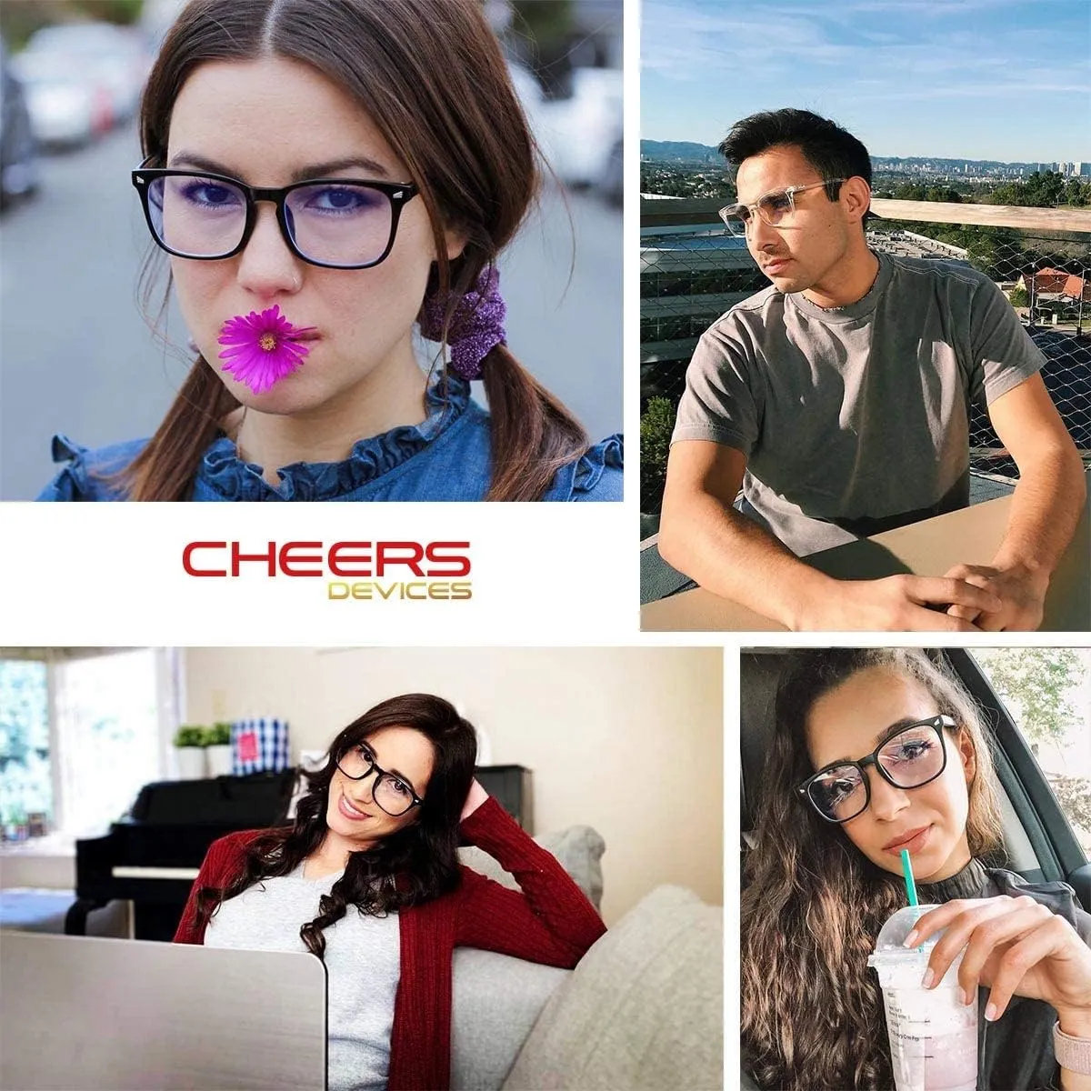 CHEERS DEVICES Reading Glasses for Women Men, Eyeglasses, Blue Light Readers for Men Women, Computer Eye Glasses, Cheaters - 5 Pair (1.0x)
