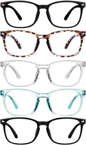 CHEERS DEVICES Reading Glasses for Women Men, Eyeglasses, Blue Light Readers for Men Women, Computer Eye Glasses, Cheaters - 5 Pair (1.0x)