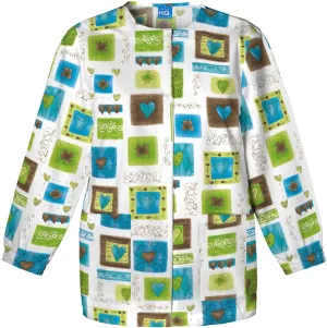 Cherokee scrubs jacket for women, Snap Front Warm-Up Jacket with 3 Pockets and Easy Care - 4350
