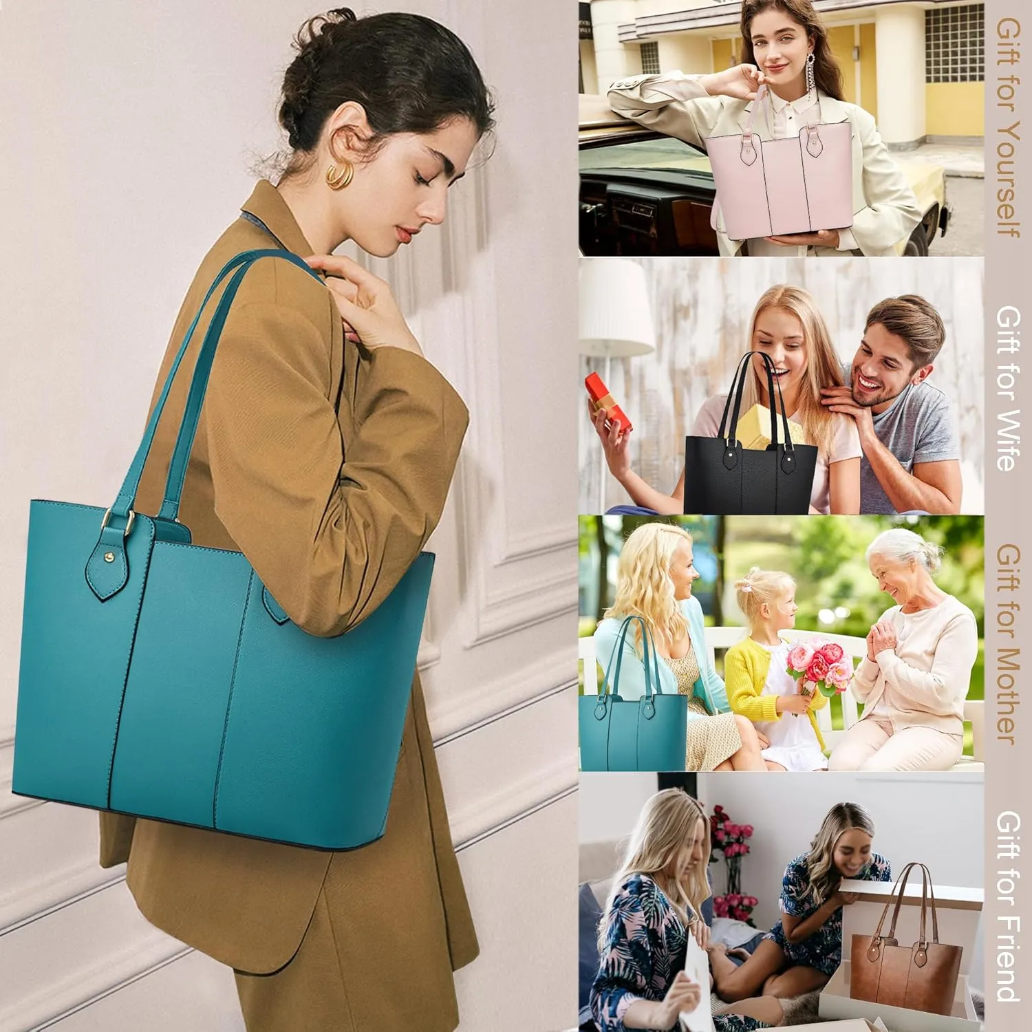 CHICAROUSAL Tote Bag for Women Large Handbags and Purses for Women PU Leather Womens Shoulder Bags