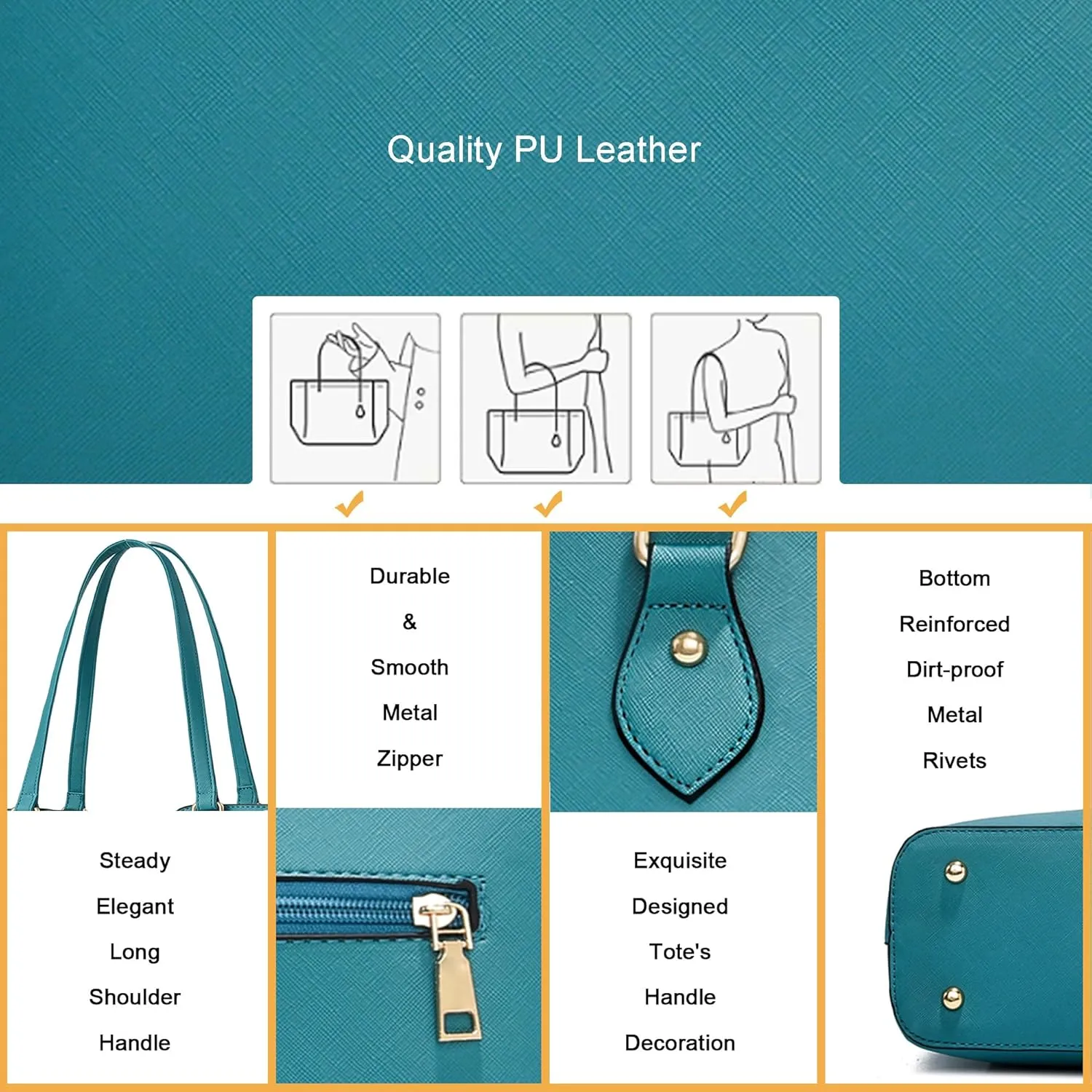 CHICAROUSAL Tote Bag for Women Large Handbags and Purses for Women PU Leather Womens Shoulder Bags