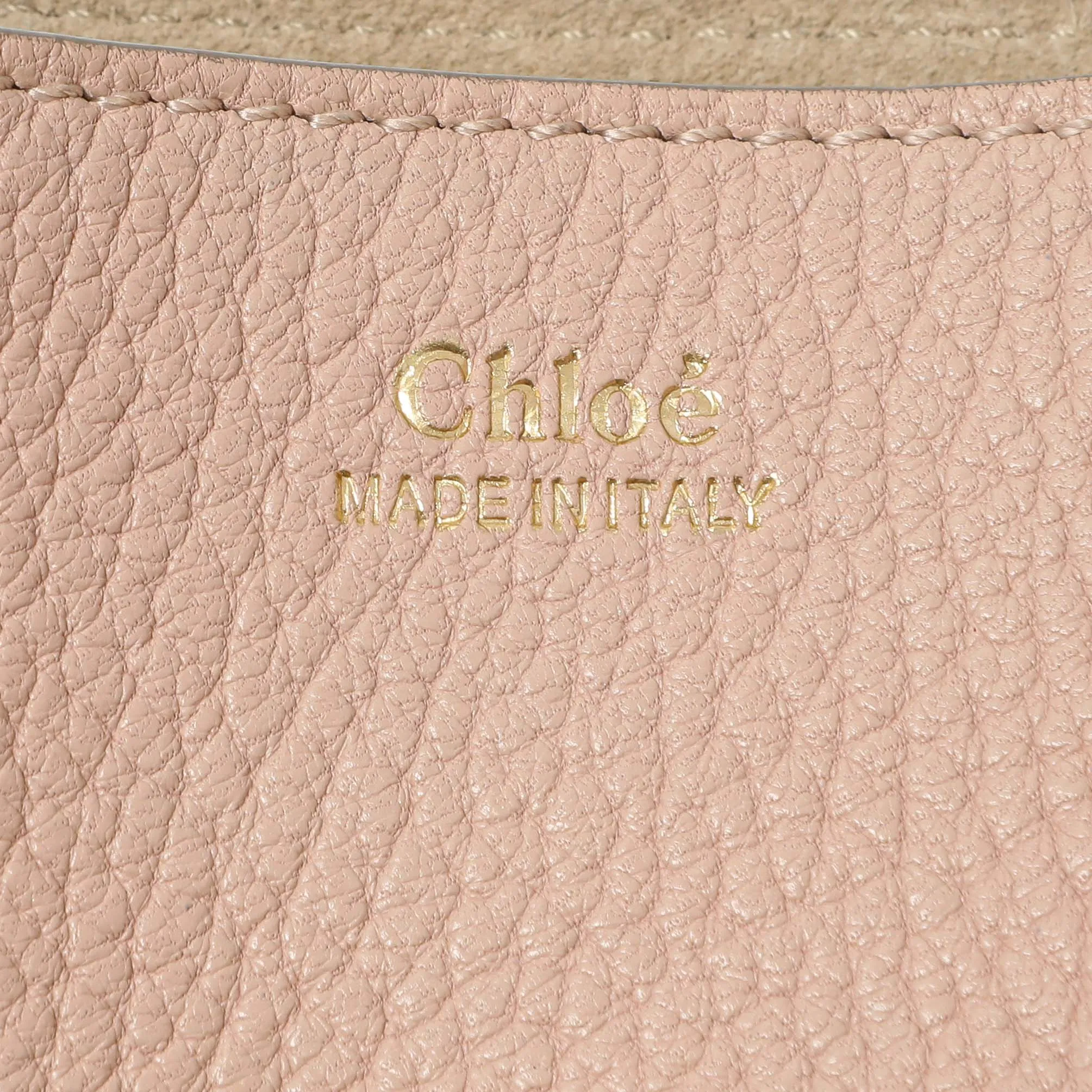 Chloe Light Pink Grained Lambskin Mini Drew Shoulder Bag