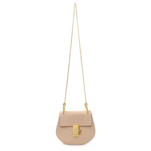 Chloe Light Pink Grained Lambskin Mini Drew Shoulder Bag