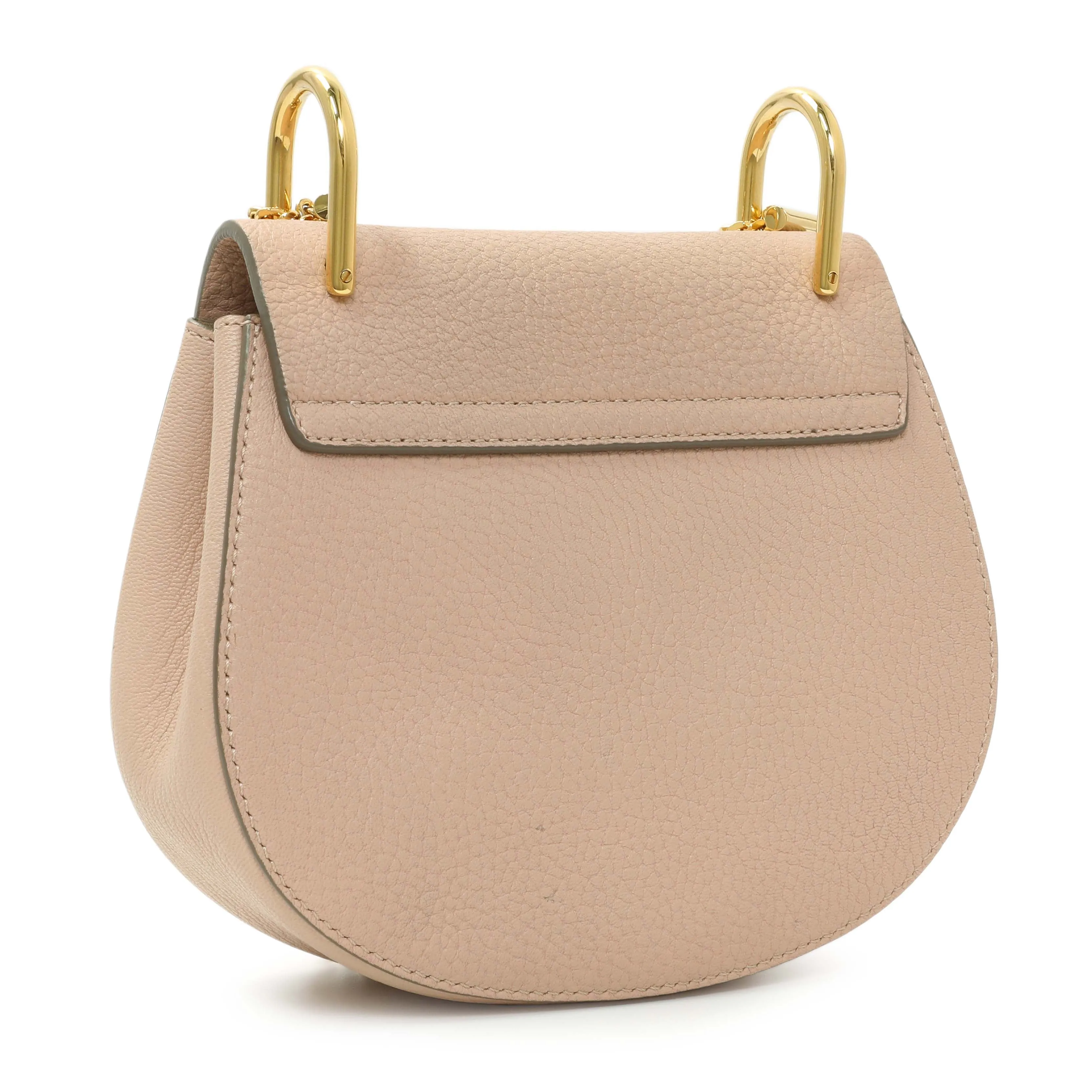 Chloe Light Pink Grained Lambskin Mini Drew Shoulder Bag