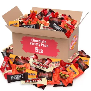 Chocolate Assorted Bulk Candy Variety Pack 5lb | Mini Chocolate Bars, Milk & Dark Chocolate Mix | Individually Wrapped Bulk Candy for Office Snacks, Party Favors and Bags