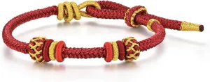 CHOW SANG SANG Hand-woven Knotted Auspicious Red Rope Bracelet for Women JFB0044