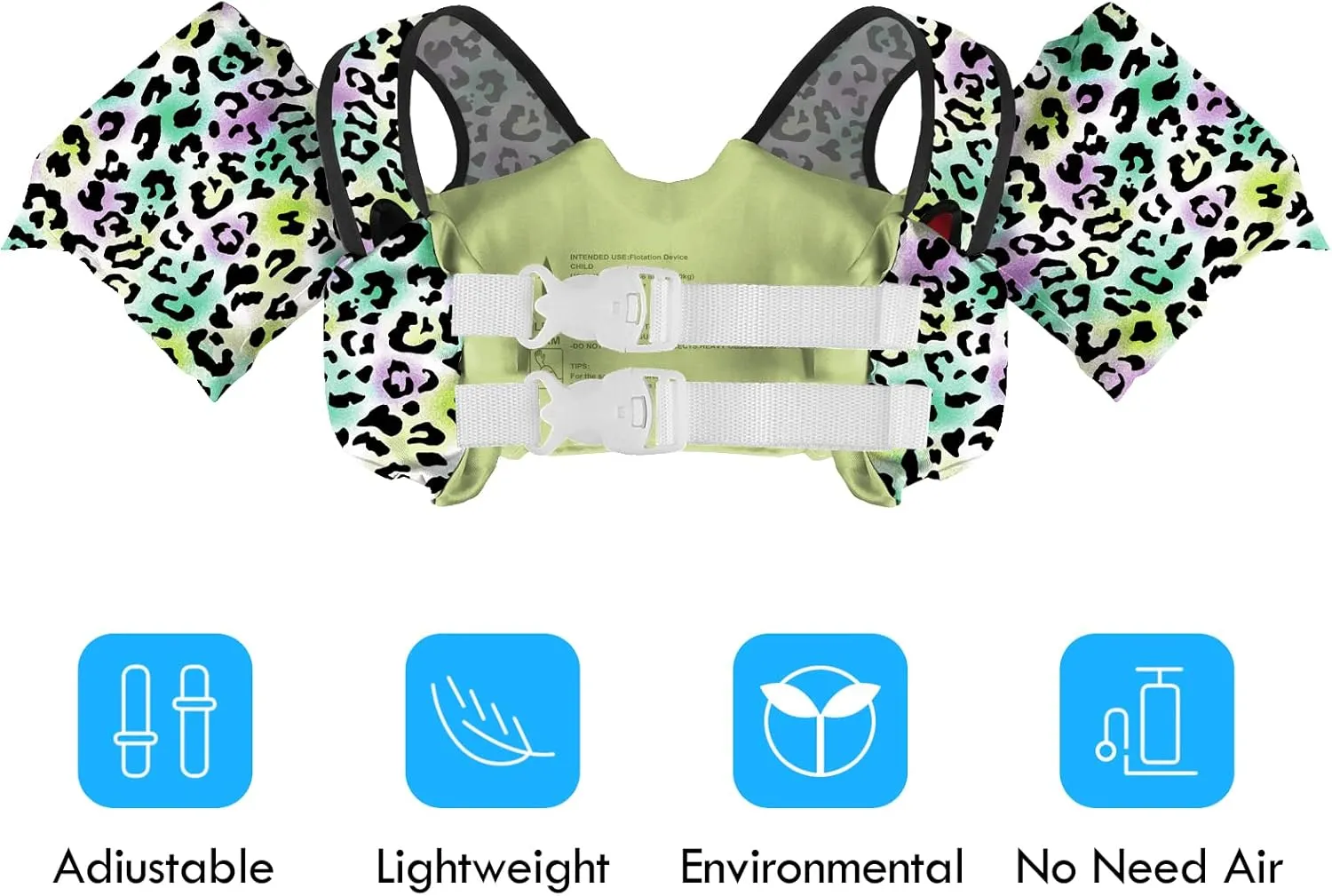Chriffer Kids Swim Vest Life Jacket for 30-55 Pounds Boys and Girls, Toddler Floaties with Shoulder Harness Arm Wings for 2,3,4,5,6,7 Years Old Baby