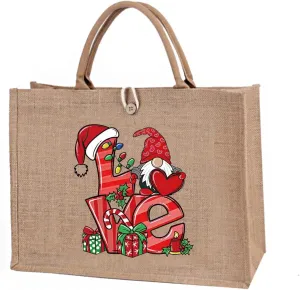 Christmas Gift Bags Reusable Large Weaving Beach Travel Tote Straw Bag for Women