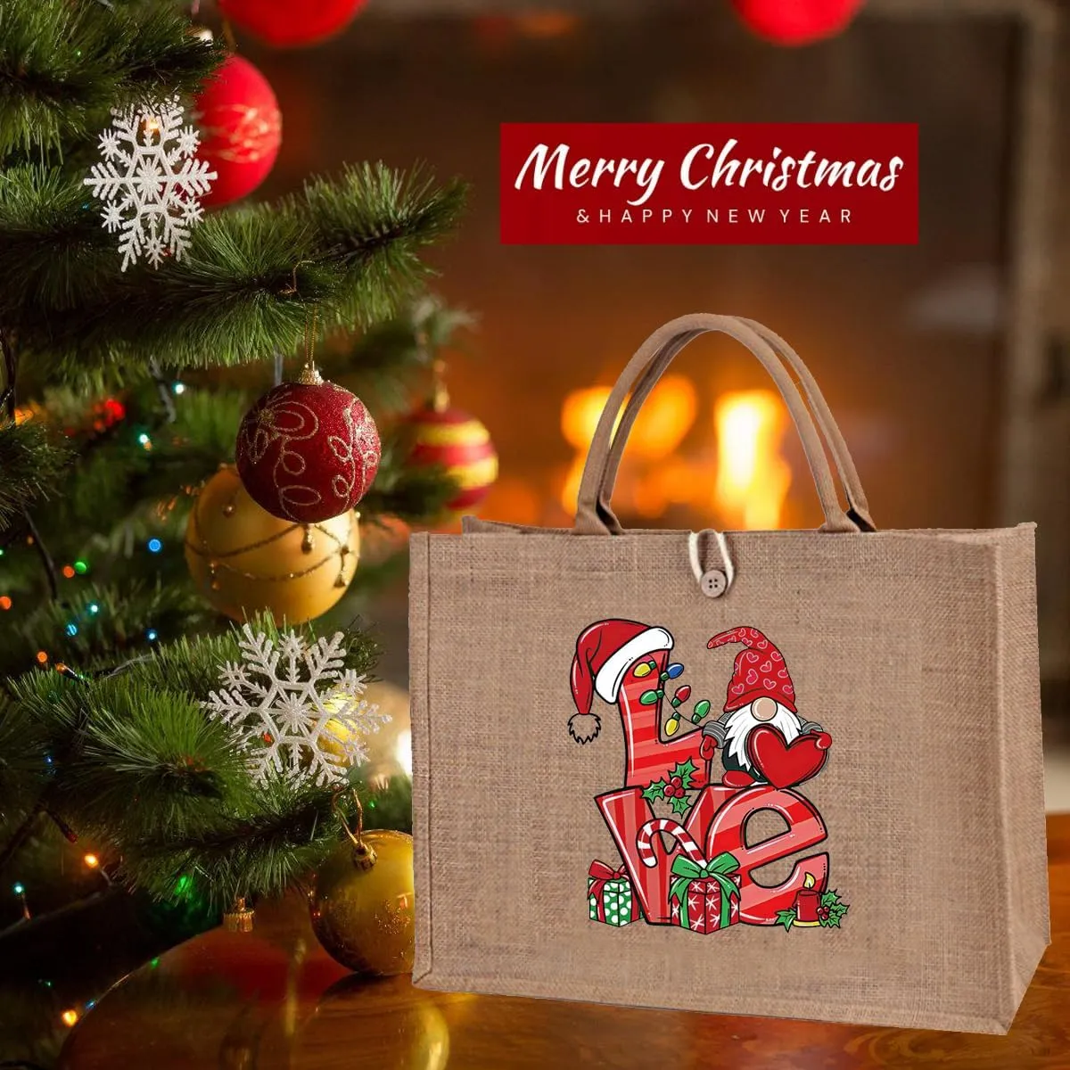 Christmas Gift Bags Reusable Large Weaving Beach Travel Tote Straw Bag for Women