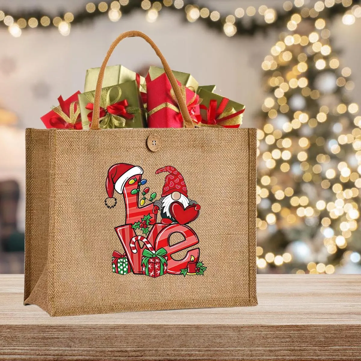 Christmas Gift Bags Reusable Large Weaving Beach Travel Tote Straw Bag for Women