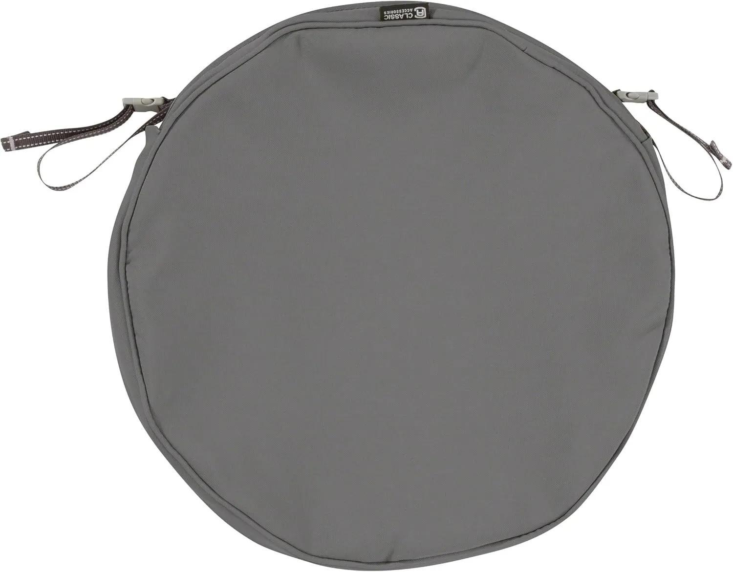 Classic Accessories Montlake Water-Resistant 18 x 2 Inch Round Outdoor Chair Seat Cushion Slip Cover, Patio Furniture Cushion Cover, Light Charcoal Grey, Patio Furniture Cushion Covers