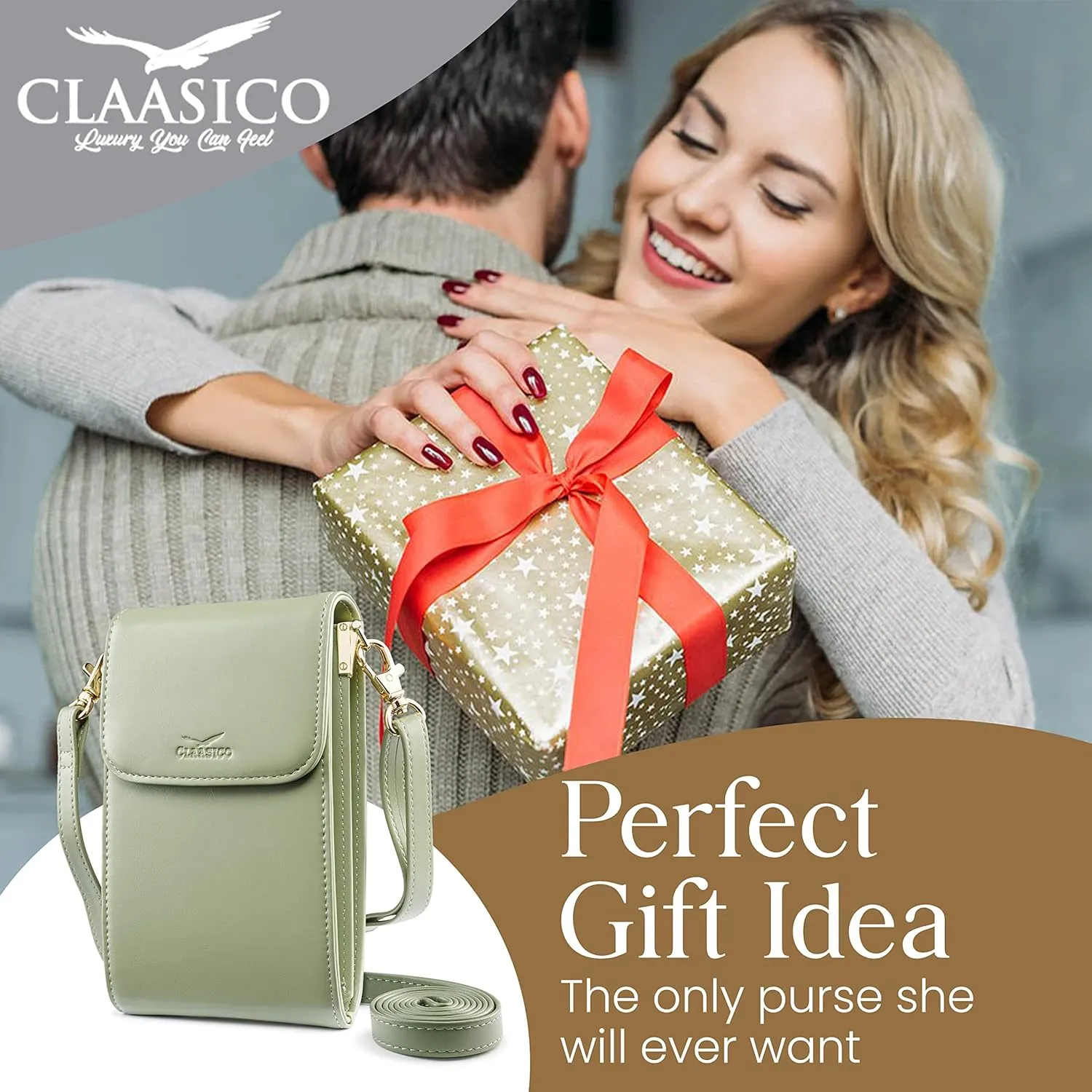 Classico Small Crossbody Phone Purse for Women - Crossbody Bag Wallet for Phone, Cards, Accessories