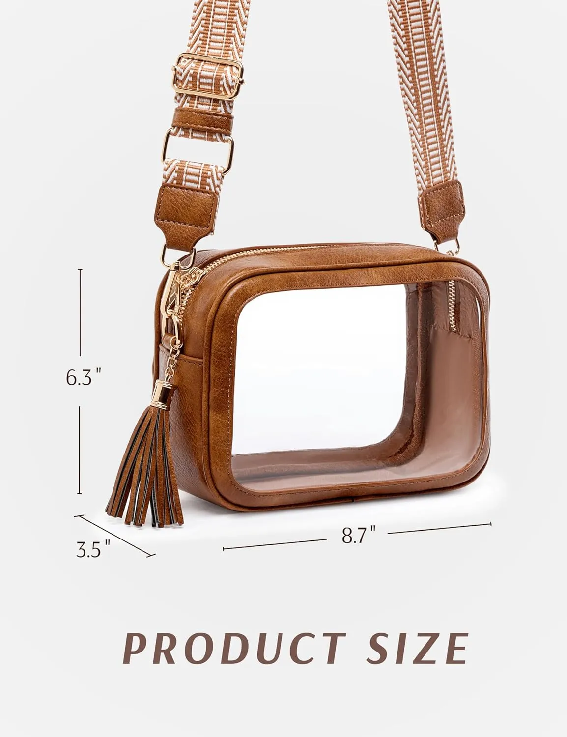 Clear Bag for Stadium Events, Clear Purse Stadium Approved Crossbody Bag for Concerts Sports Festivals Events Women