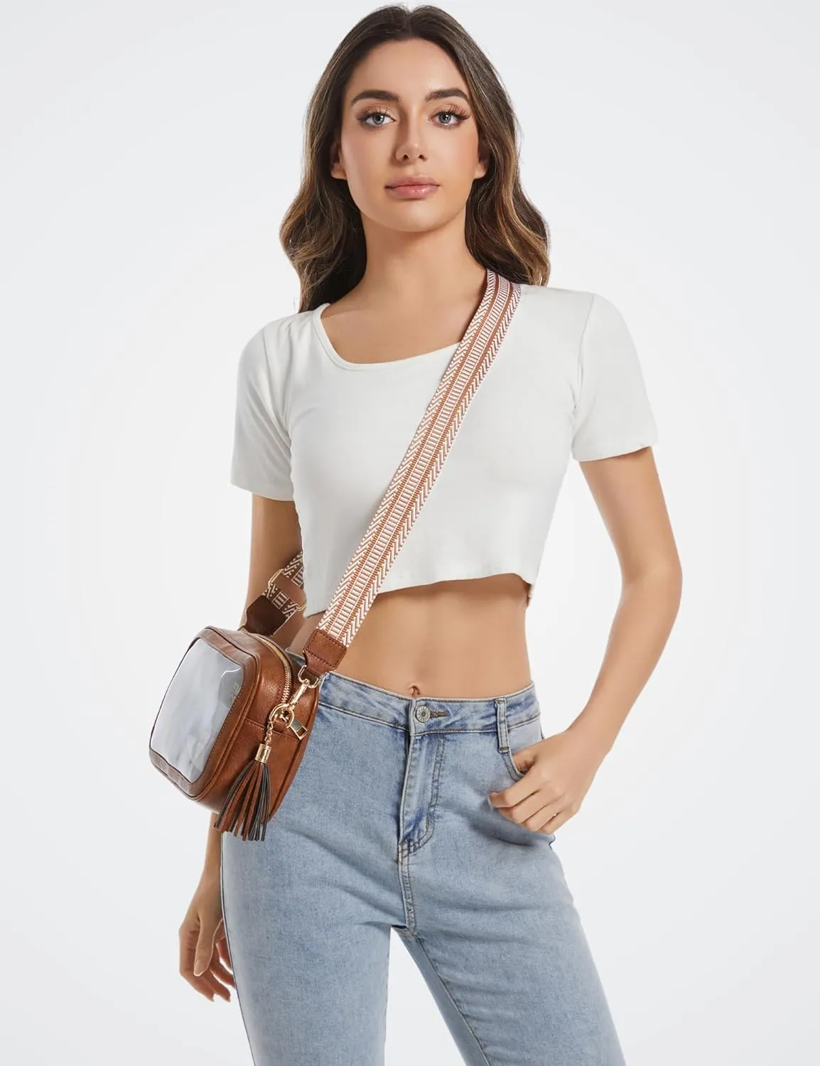 Clear Bag for Stadium Events, Clear Purse Stadium Approved Crossbody Bag for Concerts Sports Festivals Events Women