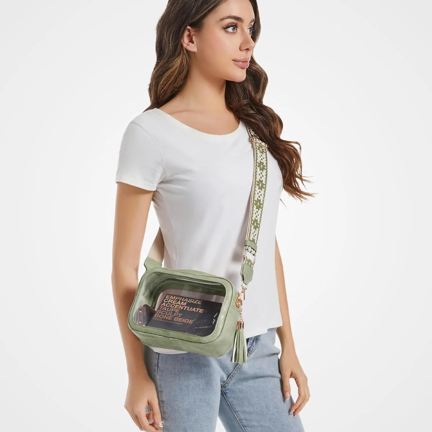 Clear Bag for Stadium Events, Clear Purse Stadium Approved Crossbody Bag for Concerts Sports Festivals Events Women