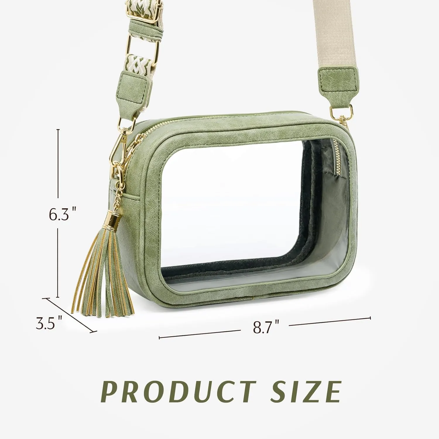 Clear Bag for Stadium Events, Clear Purse Stadium Approved Crossbody Bag for Concerts Sports Festivals Events Women