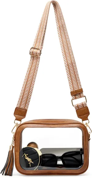 Clear Bag for Stadium Events, Clear Purse Stadium Approved Crossbody Bag for Concerts Sports Festivals Events Women