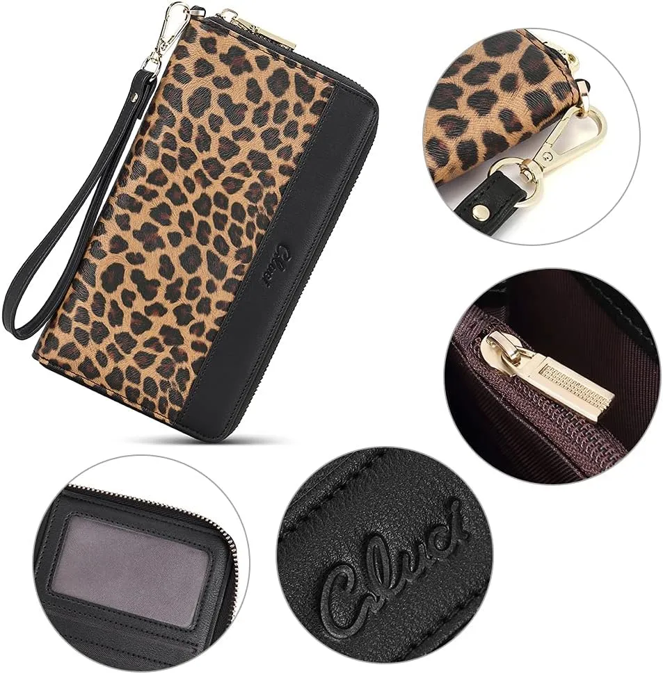 CLUCI Womens Wallet RFID Bifold Wristlet Large