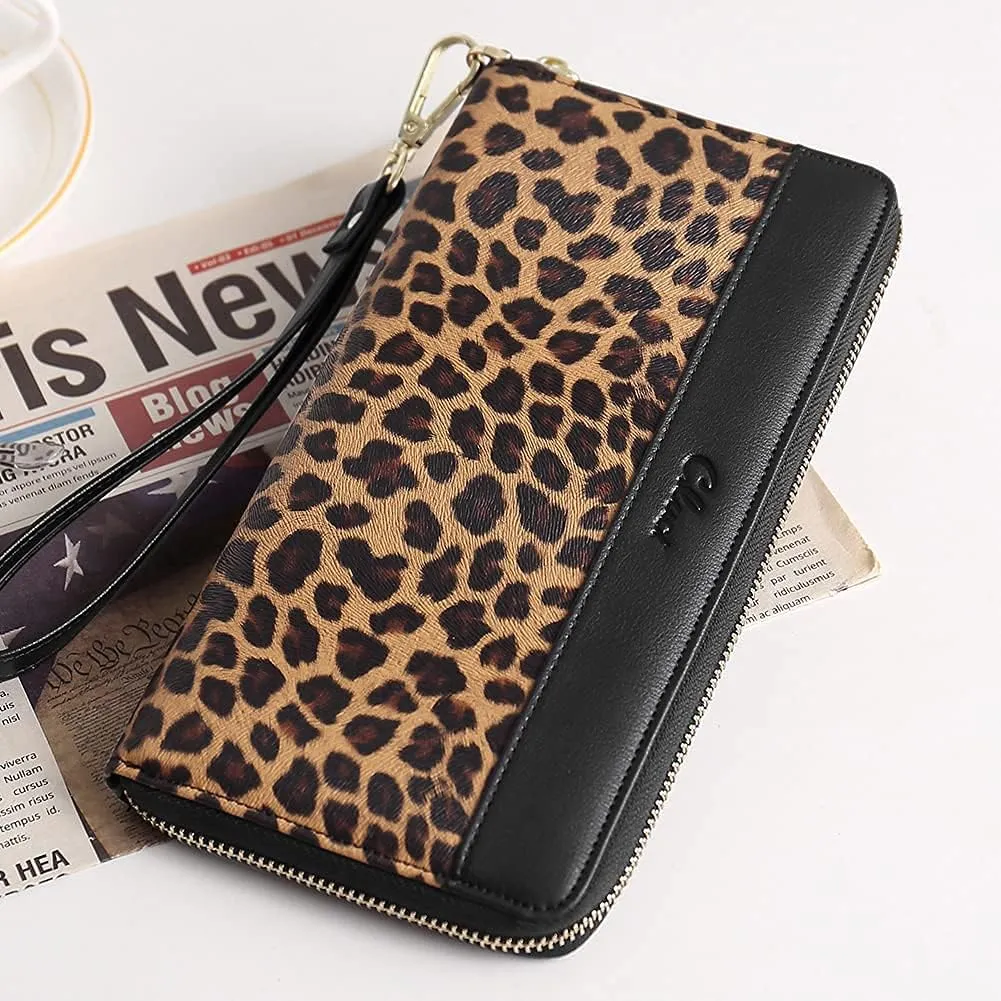 CLUCI Womens Wallet RFID Bifold Wristlet Large