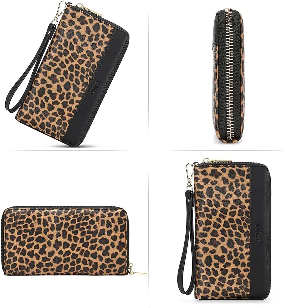 CLUCI Womens Wallet RFID Bifold Wristlet Large