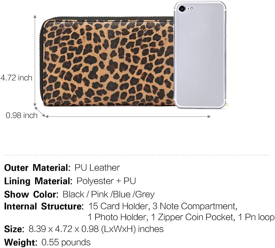 CLUCI Womens Wallet RFID Bifold Wristlet Large