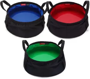 Collapsible Bucket 2 Gallon, Collapsible Sink Bucket 3 Pack, Portable Folding Bucket with Handle, Portable Camping Wash Basin Folding Water Container for Fishing (Size : Blue Green red)