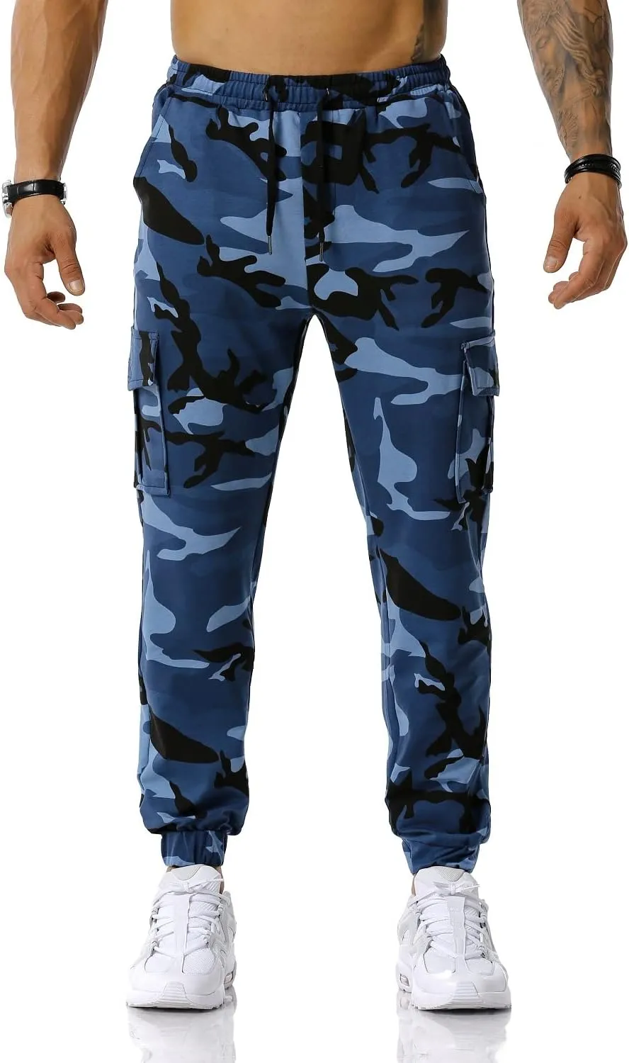 Colorful House Men Camo Cargo Jogger Sweatpants Casual Drawstring Camouflage Cargo Work Pants with Pockets