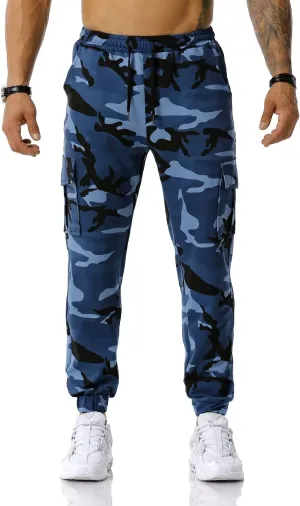 Colorful House Men Camo Cargo Jogger Sweatpants Casual Drawstring Camouflage Cargo Work Pants with Pockets