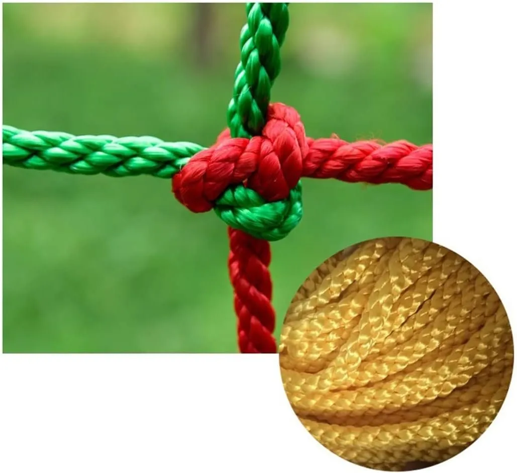 Colorful Rope Netting Heavy Duty Rock Climbing Net Climb Netting Playground Kids Rope Mesh Outdoor Ladder Swingset Cargo(8mm*10cm,1X2m/3.3X6.6ft)