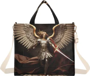 Corduroy Tote Bag Michal Archangel for Women Large Shoulder Bag with Pockets for Beach Work Travel Shopping S