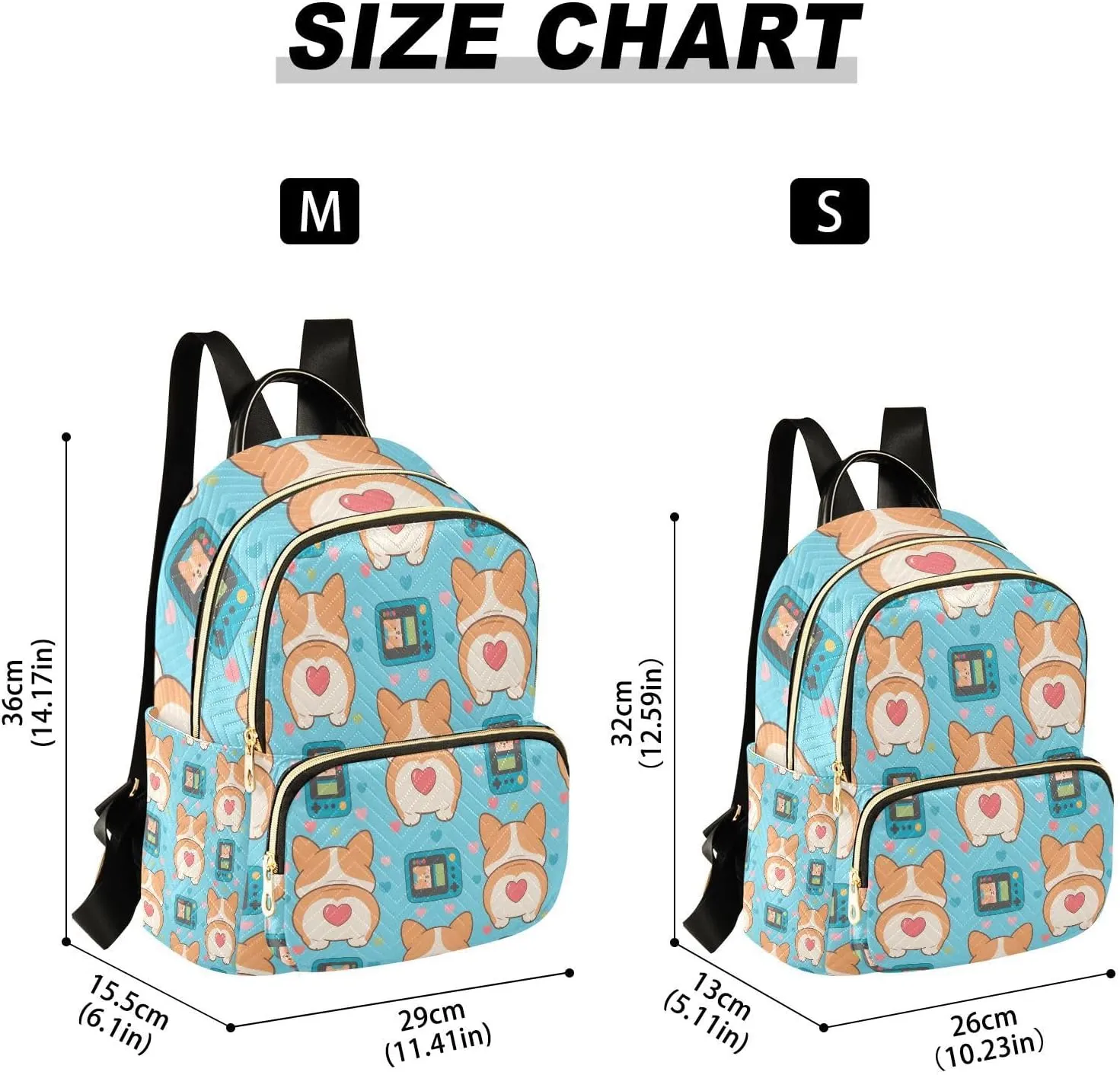 Corgi Heart Game Console Mini Backpack Purse for Women Shoulder Bag Fashion Daypack Ladies Handbag Lightweight Travel Bag Rucksack
